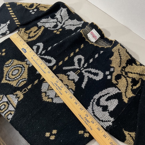 Vintage Holiday Time Ornament Acrylic Sweater Made in U.S.A Size Medium - Picture 3 of 9